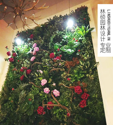 仿真植物墙背景绿植墙面装饰草坪壁挂假花草皮花墙