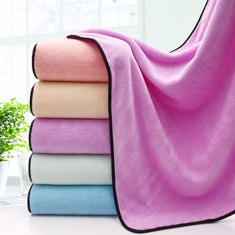 家居用品高密珊瑚絨毛巾套裝定制LOGO加厚吸水珊瑚絨毛巾套裝