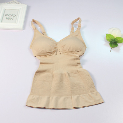 廠家直銷産後塑身衣吊帶收腹上衣無縫帶胸墊開扣喂奶哺乳塑身內衣