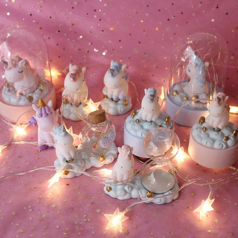 新款BB2357-9獨角獸小夜燈樹脂工藝品家居擺件學生精品節日禮物