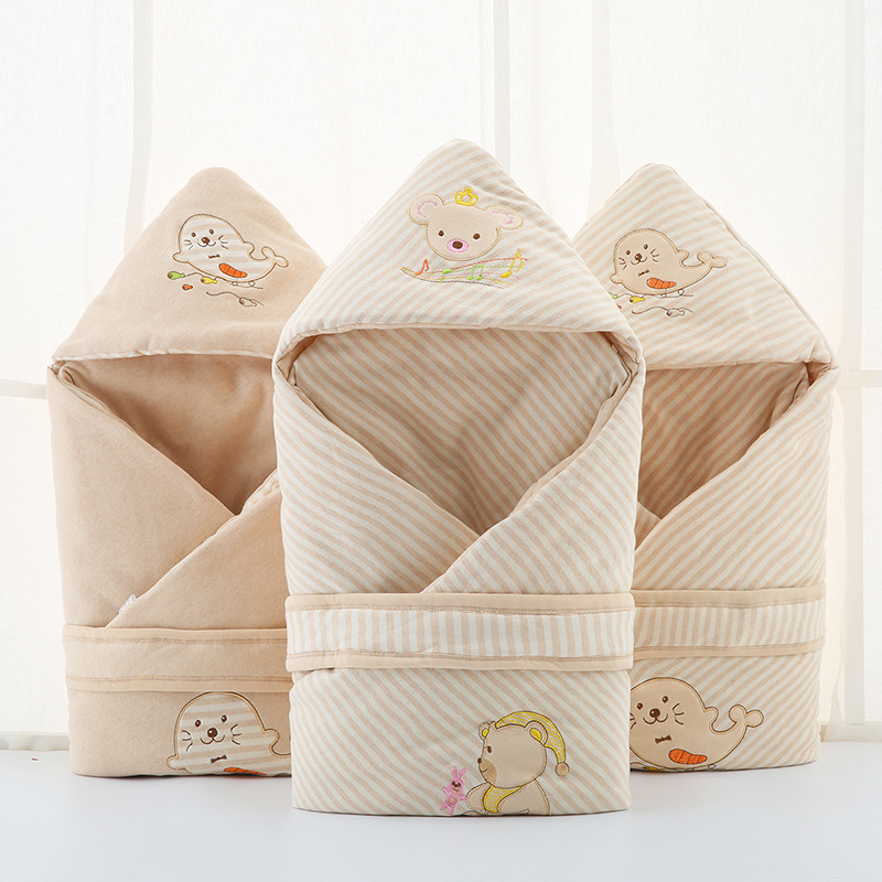 彩棉婴儿包被春秋季纯棉新生儿抱被薄款宝宝抱毯春夏用品包巾裹布