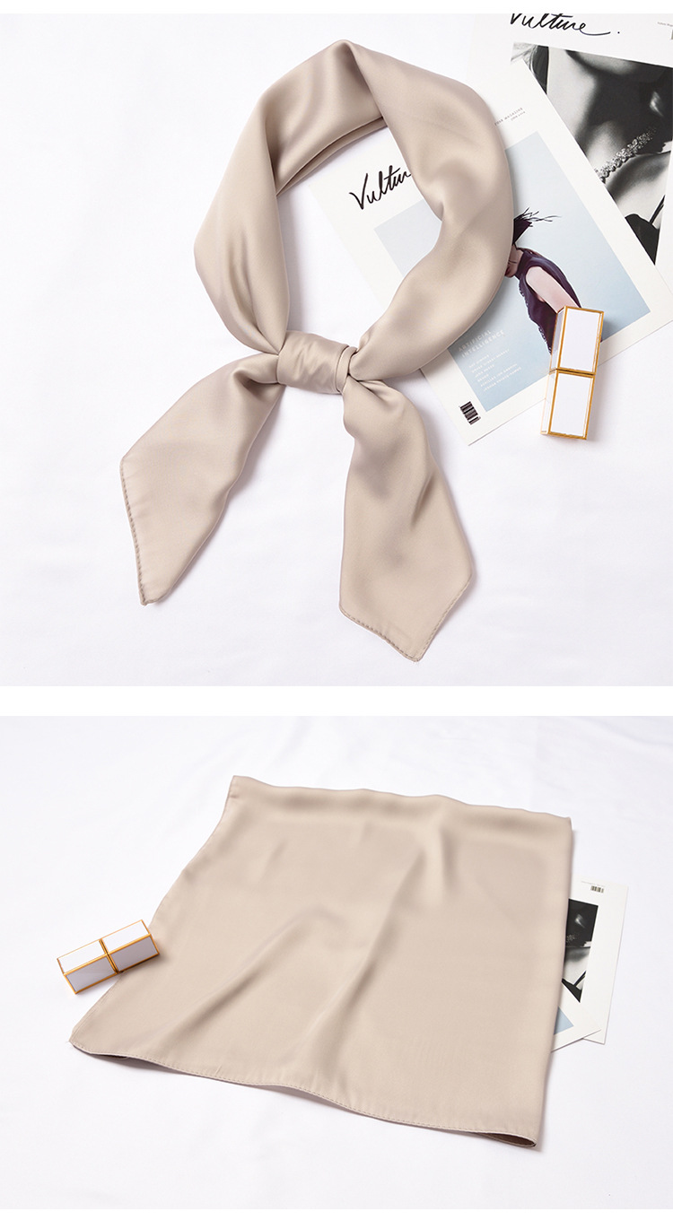 123g Weight Silk Scarf Classification Daily Occasion Satin Material Solid Color Pattern Summer, Spring, Autumn Season Women'S Gender Simple Style Style Women's Simple Style Solid Color Satin Silk Scarves 23