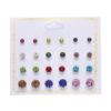 Earrings, set, small accessory, universal zirconium, wholesale, Korean style, 12 pair