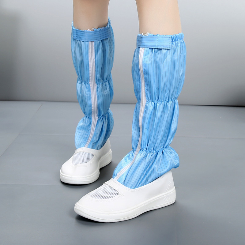 防静电高筒网眼鞋 食品靴 无尘室长筒洁净鞋 防护工作开网透气鞋