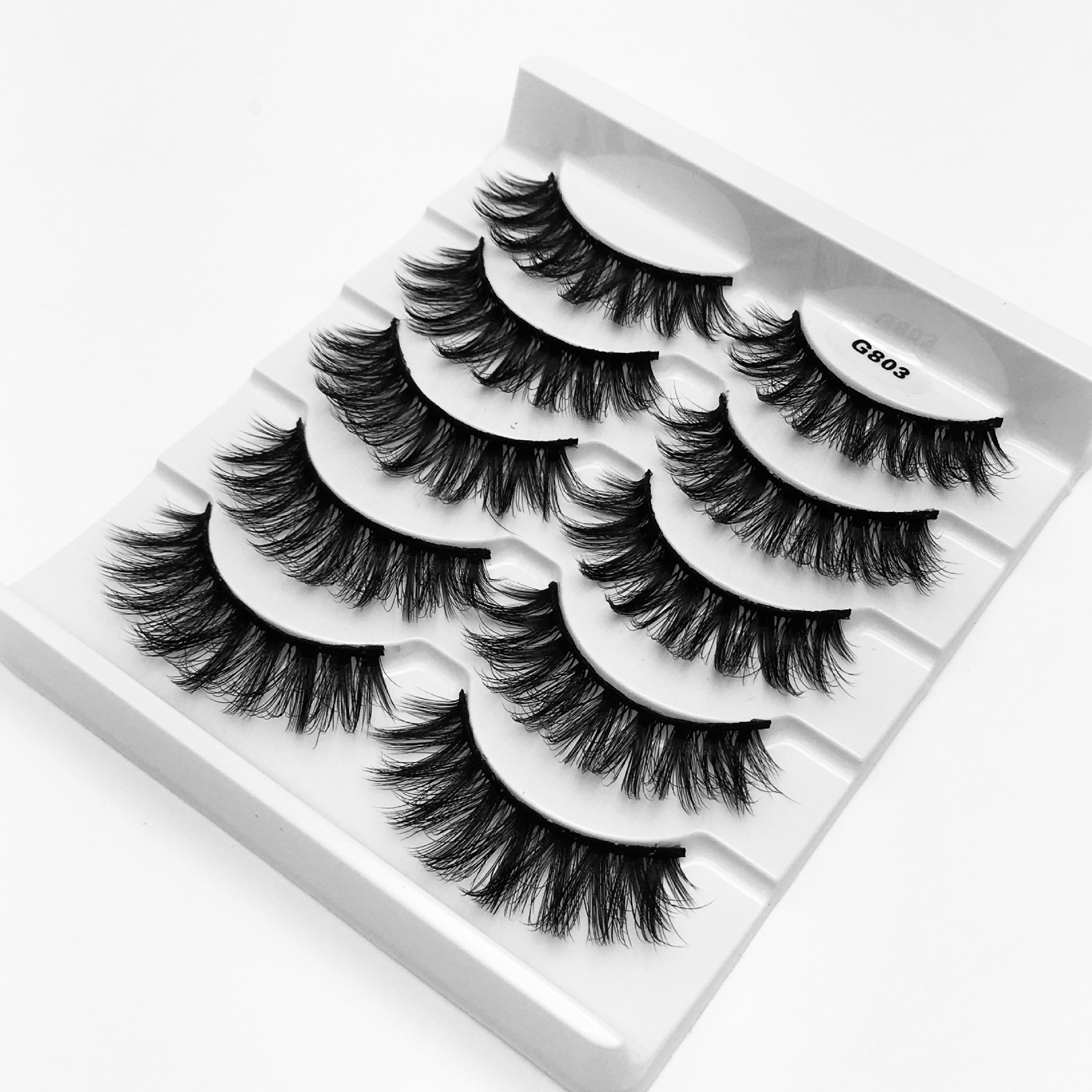 Fashion Mink Hair 5 Pairs Thick Natural Nude Makeup False Eyelashes display picture 10