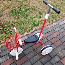 簡約無印三輪車男女寶寶2-3-4歲輕便推桿三輪車自行車腳踏手推車