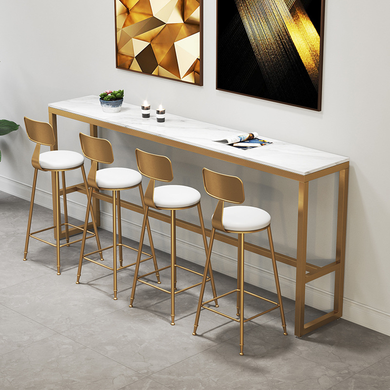 北欧铁艺吧台椅现代简约家用奶茶店酒吧餐厅金属靠背高脚凳特价款|ru