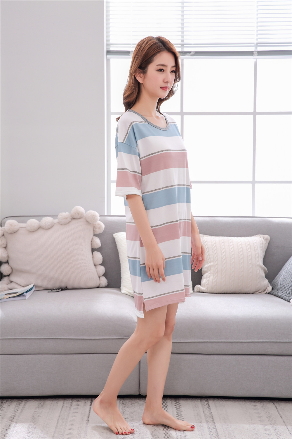 Cute Casual Style Short Sleeves Round Collar Polyester Lover’s Clothes Pajamas display picture 36