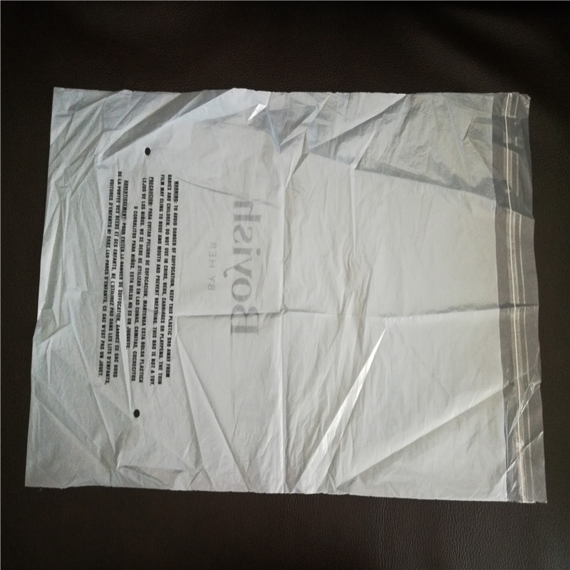广东服装塑料自封口pe包装袋定制logo透明opp袋子带卡头衣服袋