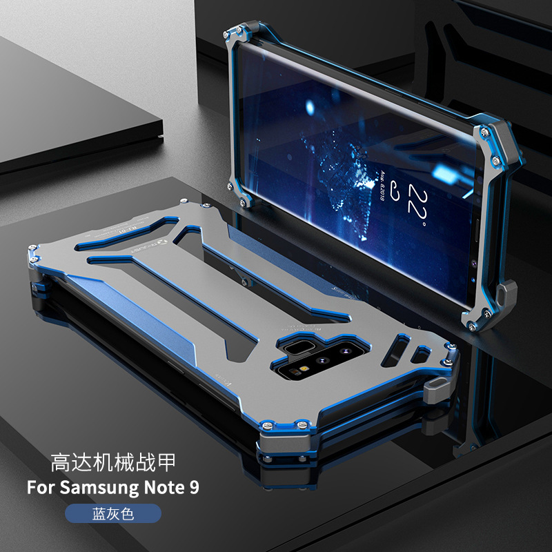 R-Just Gundam Aerospace Aluminum Contrast Color Shockproof Metal Shell Outdoor Protection Case for Samsung Galaxy Note 9