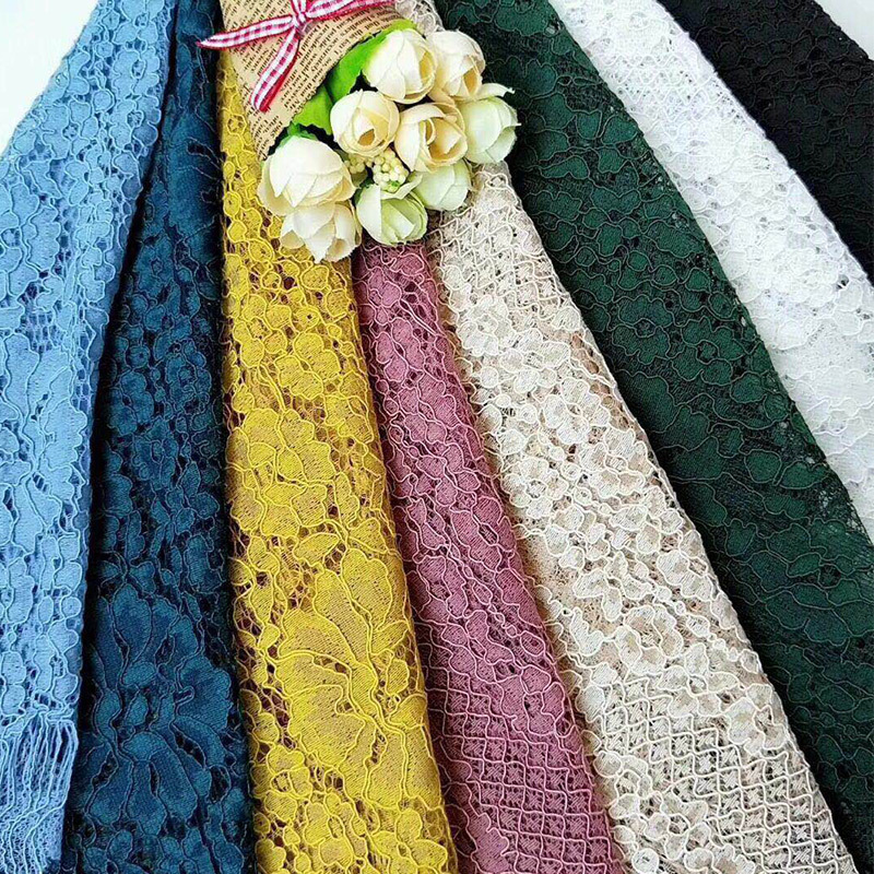 锦棉睫毛蕾丝面料 针织睫毛花边连衣裙面料女装连衣裙服装布料
