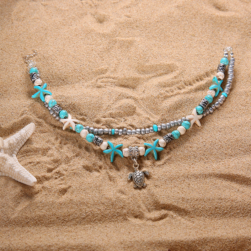 Beach Geometric Alloy Beaded Plating Women's Anklet display picture 3