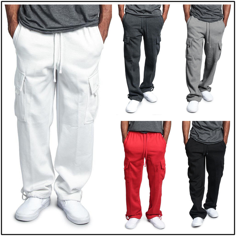 HOT foreign trade new WISH EBAY AliExpress men's casual multi-pocket loose straight overalls