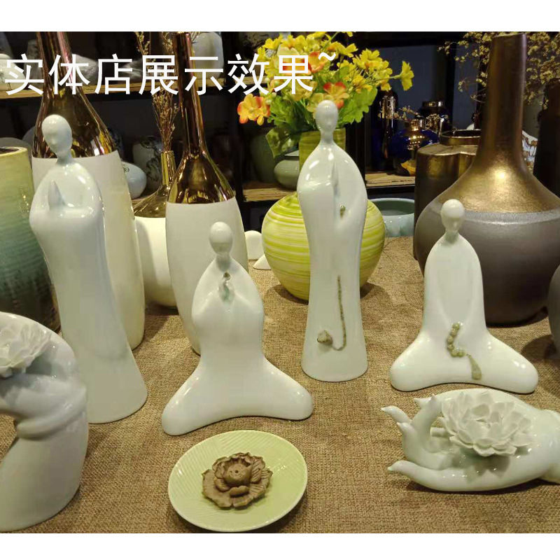 New Chinese -style Zen Buddhist Sculpture Ceramic Swing Living Room…