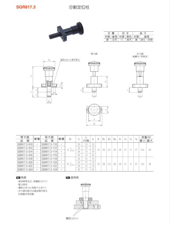 分割定位柱SGR817.3