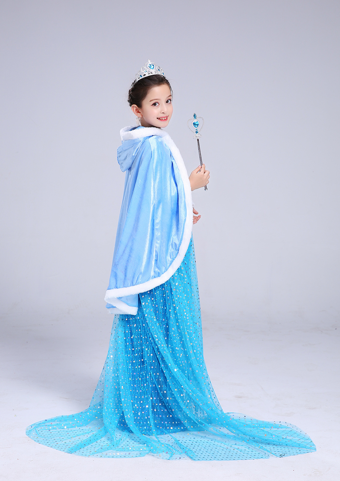 Christmas Ice Snow Enchanted Princess Skirt with No Pouring Sequins Thickening Down for Autumn and Winter Girls'_voghion.com