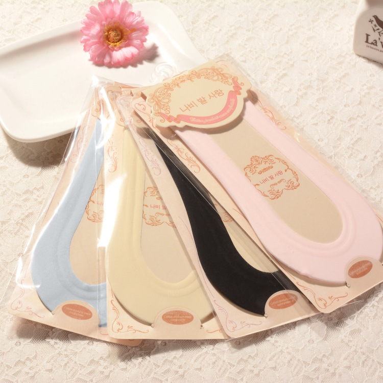 Корейские анти -скользящие носки без следов безрецептурных носков носки хлопковые кремниевые клей скрытые носки дамы световые рты носки