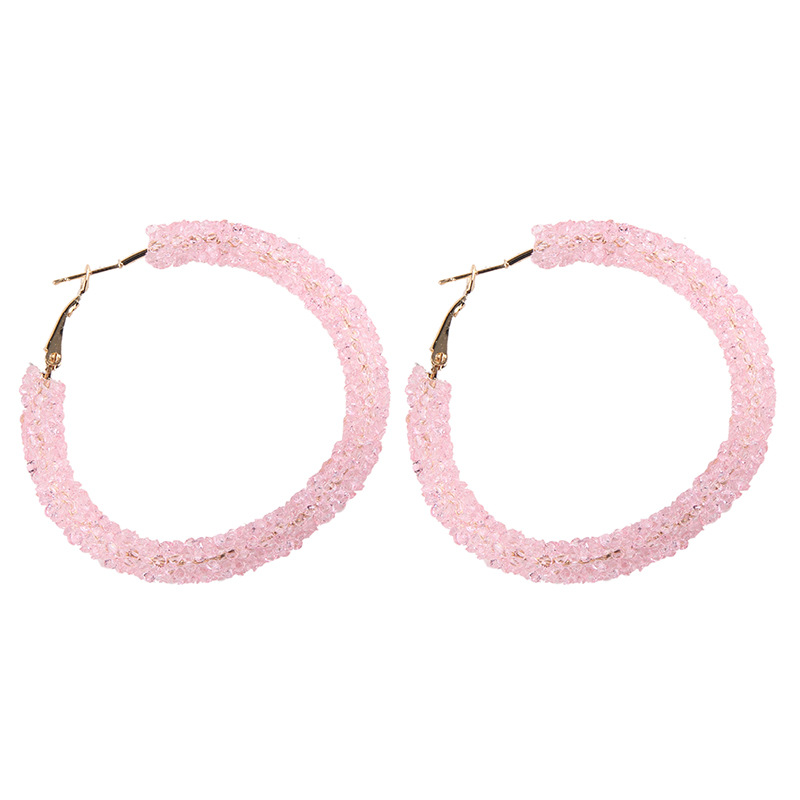 Fashion Circle Gravel Plating Women's Hoop Earrings 1 Pair display picture 3