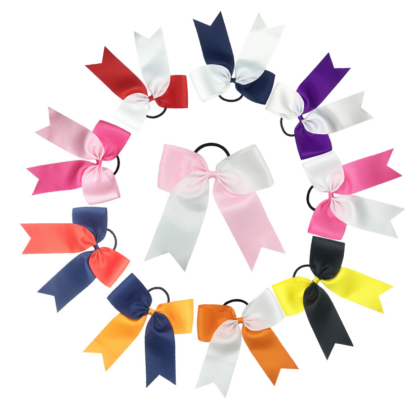 Creative two-color children's hair rope with bow