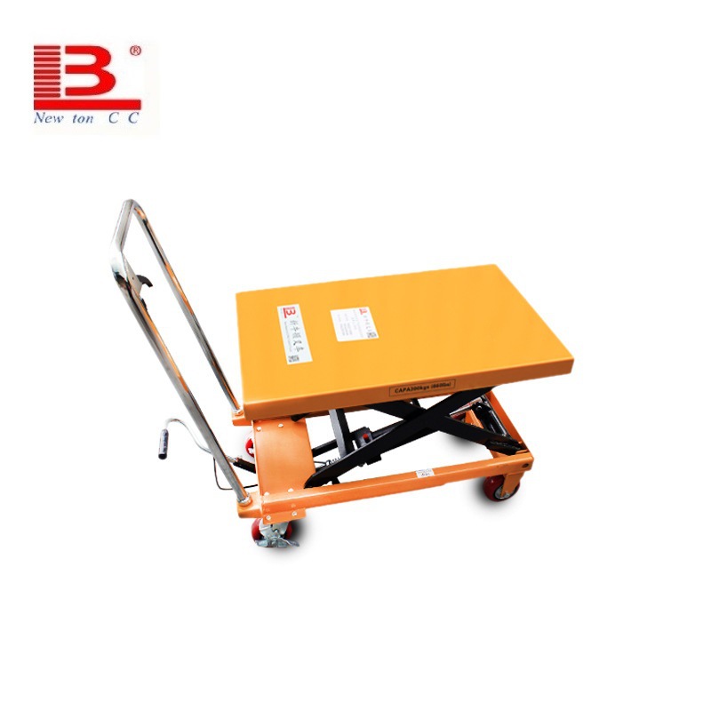 批发手动液压脚踏升降台叉车 手动平台车 液压升降模具推车 定制|ms