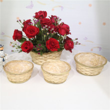 开业花篮花架篮子批发手提竹编环保鸡蛋竹篮 编织花篮植物盆栽