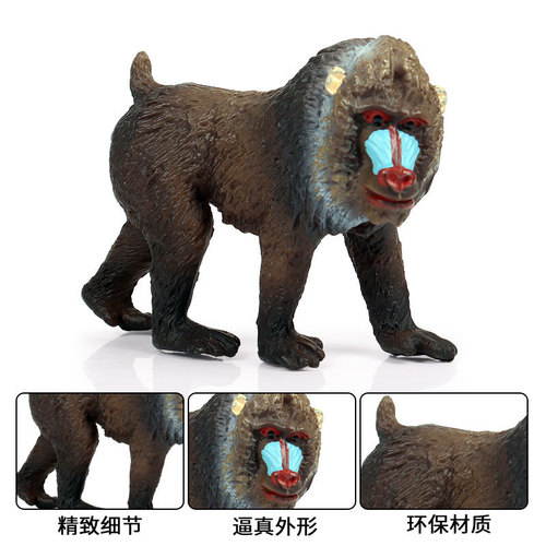 Cross-border solid simulation wildlife world baboon orangutan model red-faced monkey children's toys hand-made ornaments