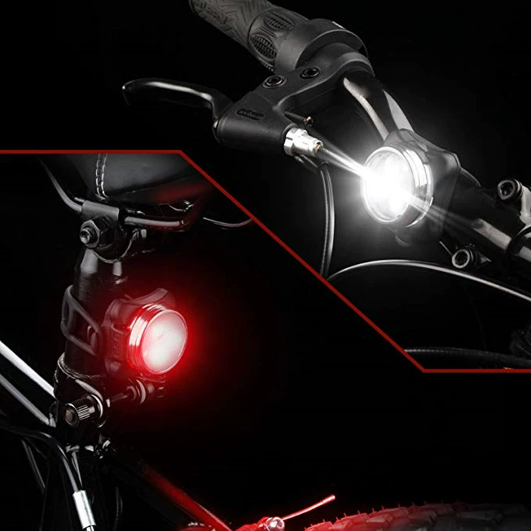 LED bike light set, front & rear USB rechargeable, COB/LED, 650 mAh, red+white