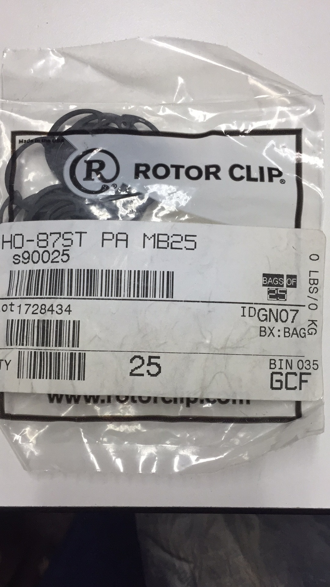 ROTOR CLIP HO87STPAMB25