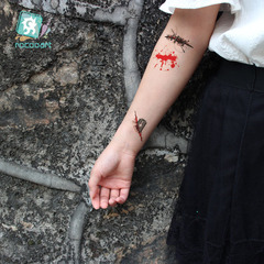 跨境貨源防水萬聖節蜘蛛網紋身貼 氣氛搞怪節日恐怖傷疤 tattoo