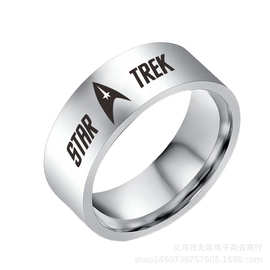 热销 影视周边 STAR TREK 星际迷航标志戒指 钛钢戒指 速卖通eBay