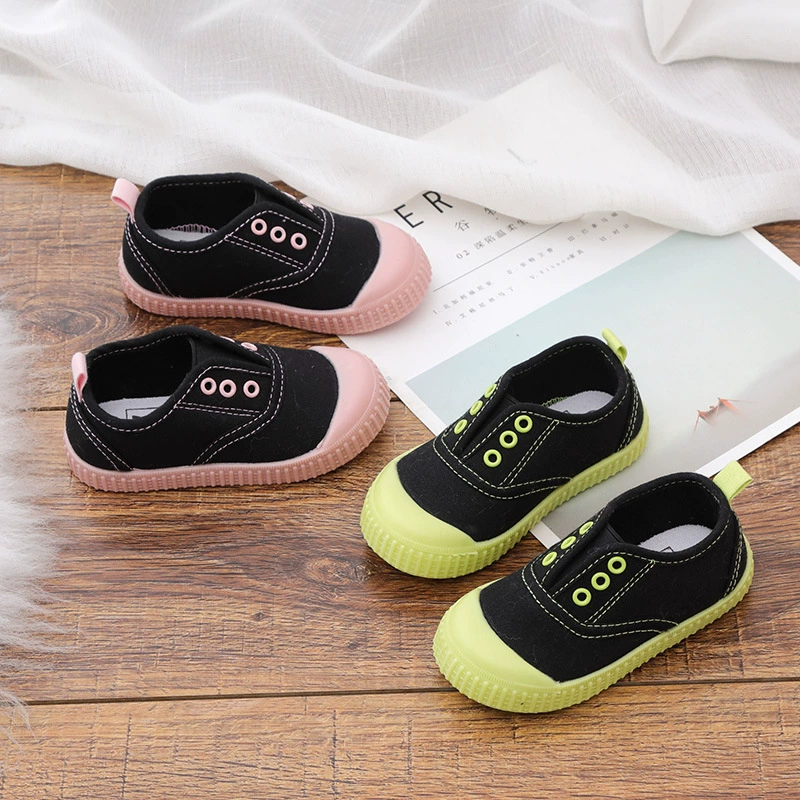 Весной и осенью Детская красочная парусиновая обувь в Южной Корее, хлопковая детская обувь для малышей, детская обувь для мальчиков и девочек средней школы От 1 до 7 лет