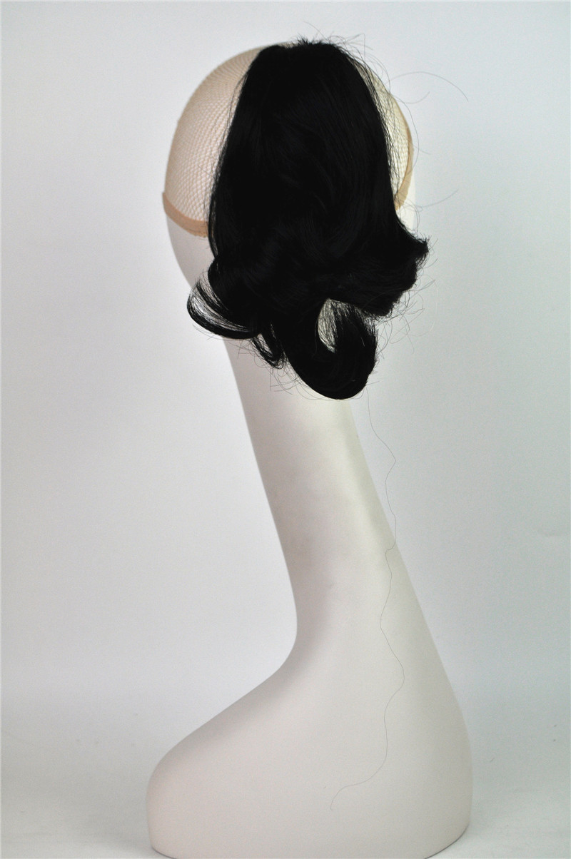 Comercio exterior Amazon pelucas de cola de caballo agarrar clip de cabello bolsa de cabello negro rizado corto cabello de caballo pelucas