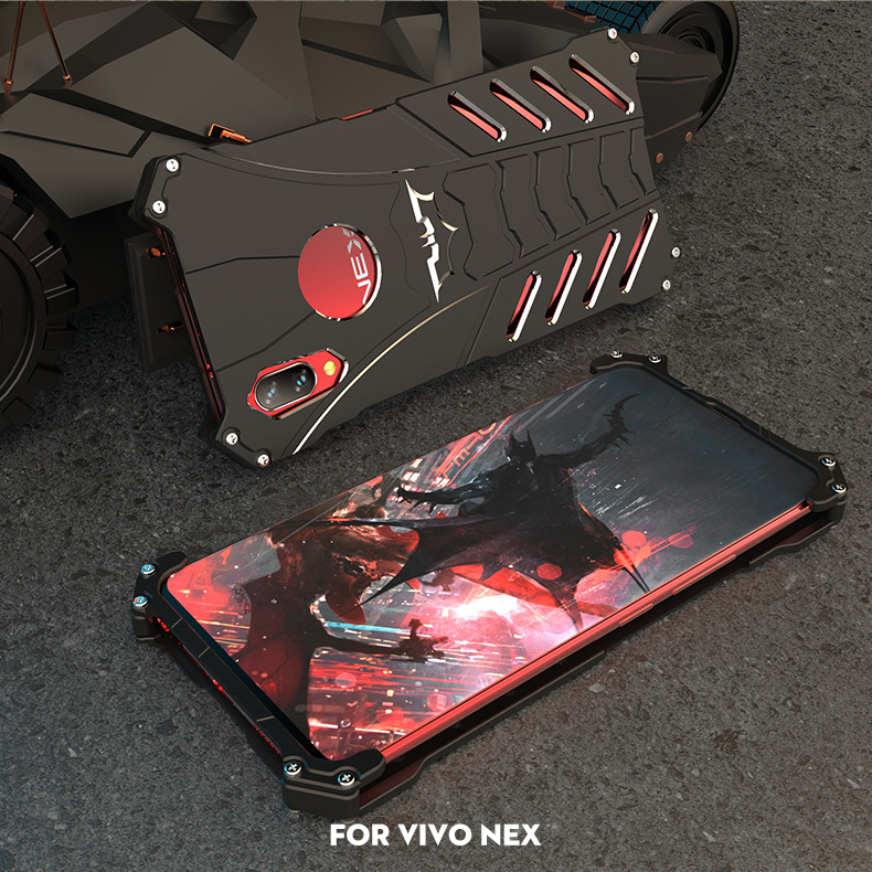 R-Just Batman Shockproof Aluminum Shell Metal Case with Custom Batarang Stent for vivo NEX S & vivo NEX A