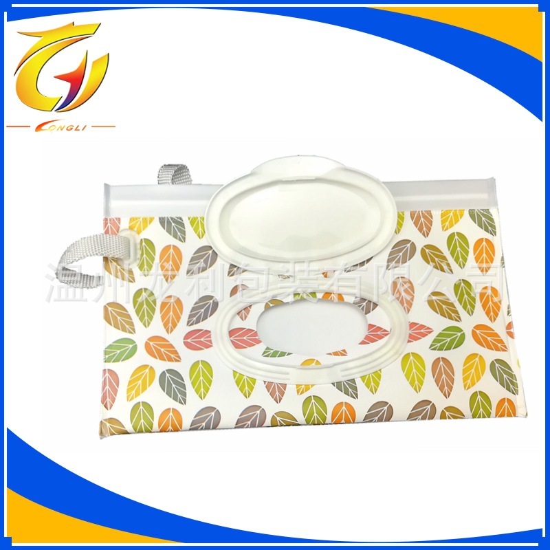 En stock suministro EVA bolsa de tejido húmedo ventana extracción tejido húmedo bolsa de embalaje con tapa necesidades diarias bolsa de embalaje