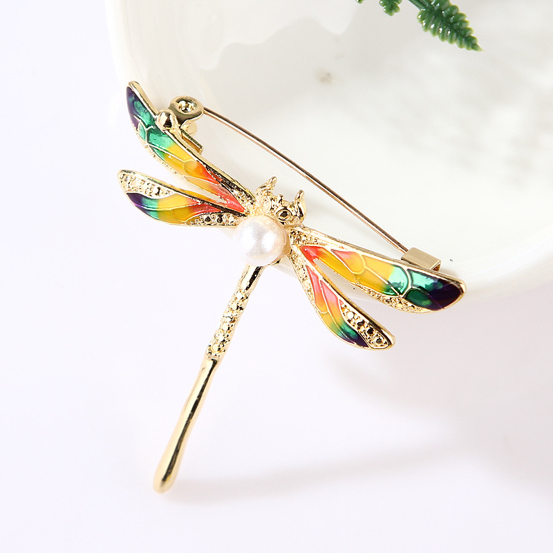 Lanhao tendenza moda giapponese e coreana temperamento atmosfera personalità creativo cartone animato carino insetto libellula spilla spilla accessori_voghion.com