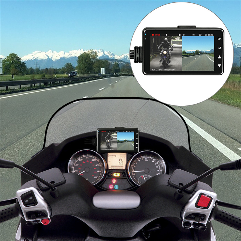Motorcycle Driving Recorder Split 3 Inch High-definition Night Vision Dual-recording Waterproof Lens In Stock