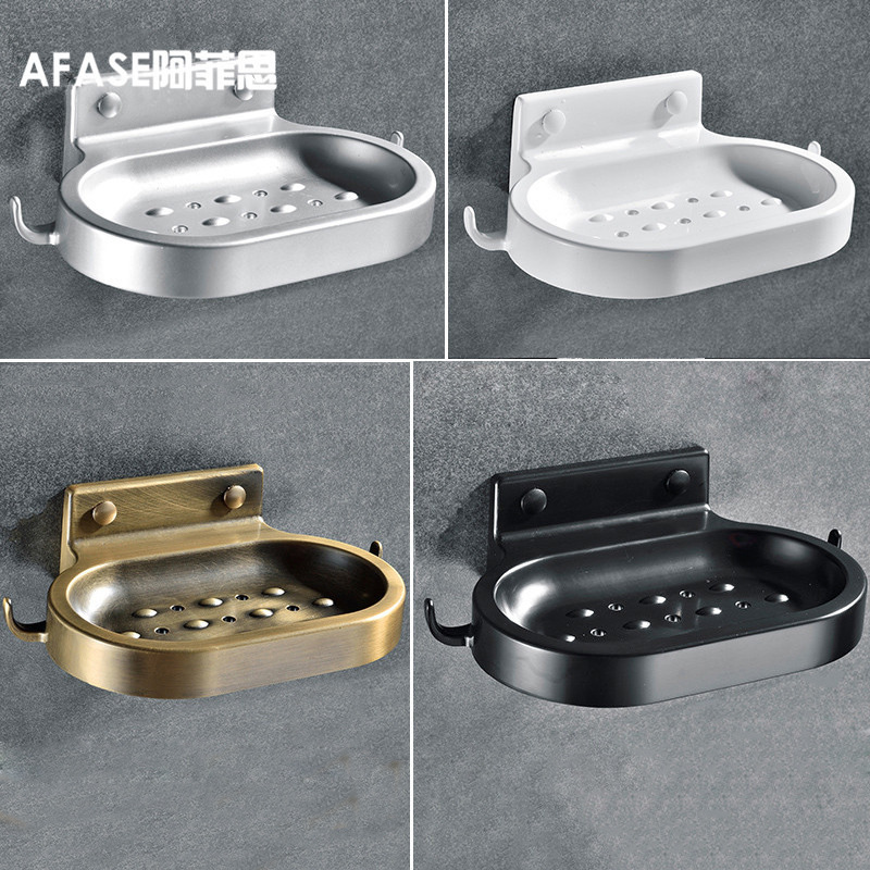 Free punch Space aluminum Shower Room Northern Europe Hose Double hook Soap dish Soap Network Soap holder Stacks wholesale
