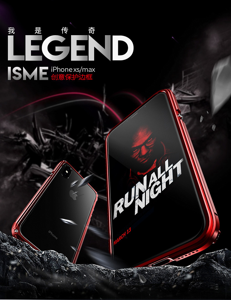 GINMIC Legend Slim Aluminum Metal Bumper Scratch Resistant PC Cover Case for Apple iPhone XS Max & iPhone XR & iPhone XS