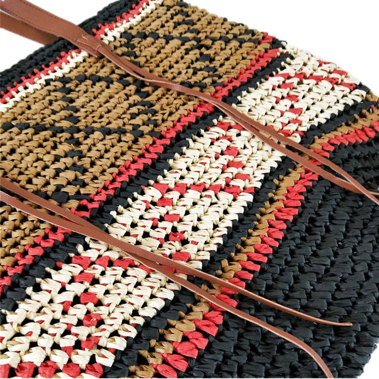 Women's Spring and Summer New Straw Bag Knitted Beach Bag Vacation Crossbody Portable Bohemian Rattan Large Capacity Bag_voghion.com