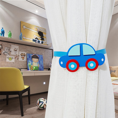 厂家直销简约木质卡通窗帘绑带磁扣窗帘扣可爱免打孔儿童窗帘磁扣|ru