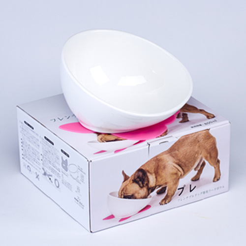 Pet Ceramic Bowl Anti-slip Dining Table Sloped Edge Bowl Flat Face Cat Bowl Bully Bowl Pug Fighting Dog Food Bowl Cat Bowl Dog Bowl