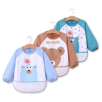 儿童罩衣长袖春秋冬装婴幼儿宝宝反穿衣防水衣新生儿罩衣厂家批发|ru