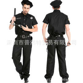 新款万圣节男装警察制服男装角色扮演教官服装制服诱惑DS舞台装