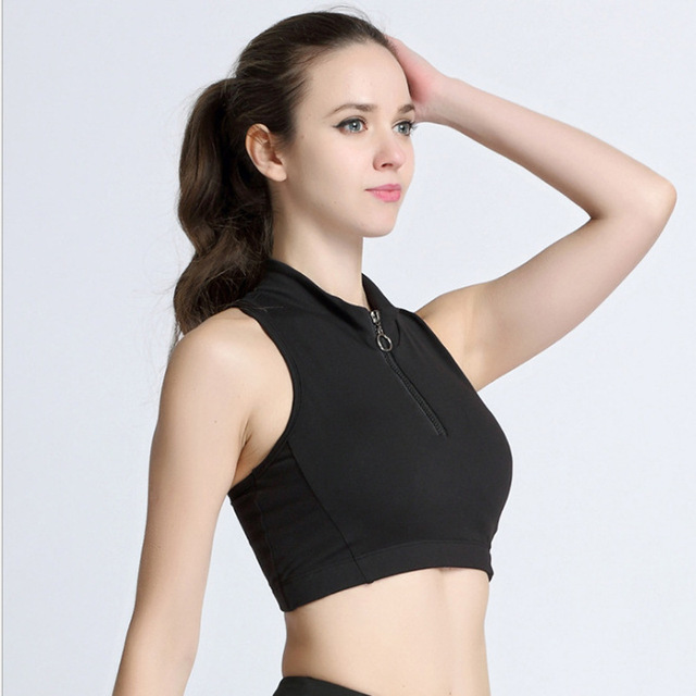 Yoga suit， high collar zipper sports bra Fast-drying yoga fitness Korean bra underwear
