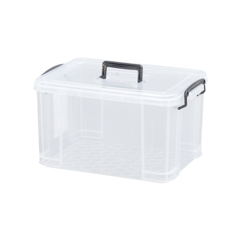 Large plastic storage box transparent right angle thickened portable snack storage box clothes organizer toy storage box