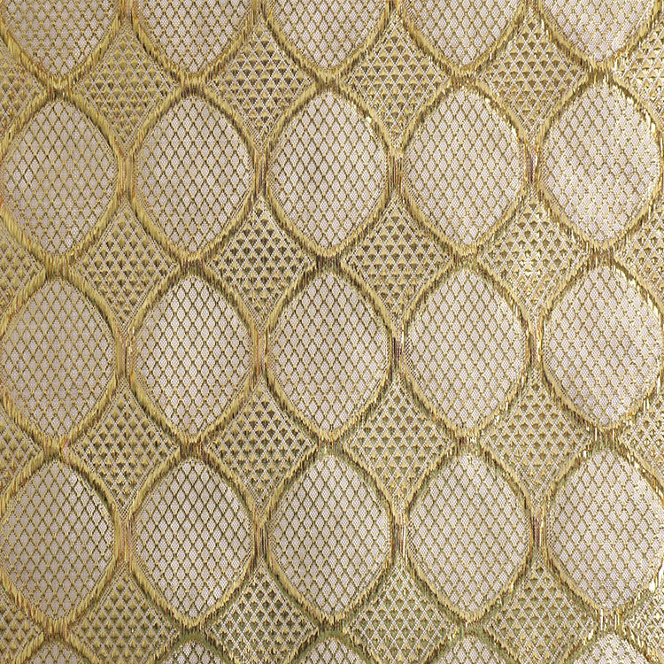 金银丝格纹格子布 全涤色织提花面料 台布装饰布连衣裙面料