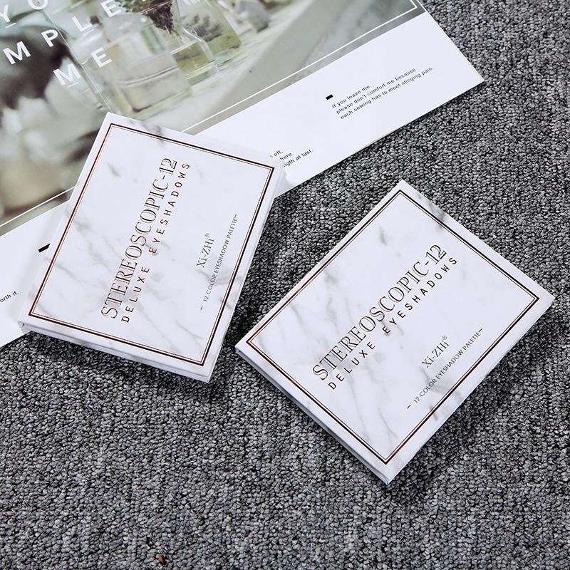 Drainage Matte Nude make-up ins Ultra-fire Wet powder Marble Eye shadow waterproof Anti-sweat 12 Eyeshadow