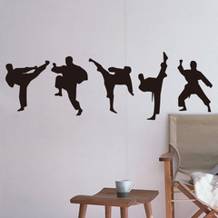 新款跆拳道館裝飾貼紙 創意精雕人物臥室武術館壁畫批發 來圖定製