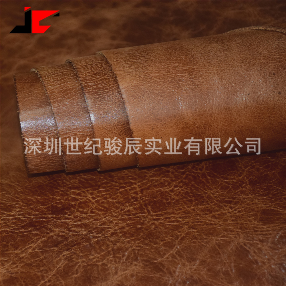 Top layer leather Oil wax falls naturally Oil wax Luggage leather direct deal