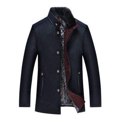 2018 winter have cash less than that is registered in the accounts Fur overcoat business affairs leisure time coat Korean Edition Self cultivation wool Woollen cloth overcoat dad